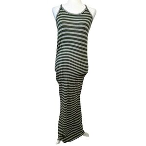 C&C California Green and Gray Spaghetti Strap Sundress Maxi size M